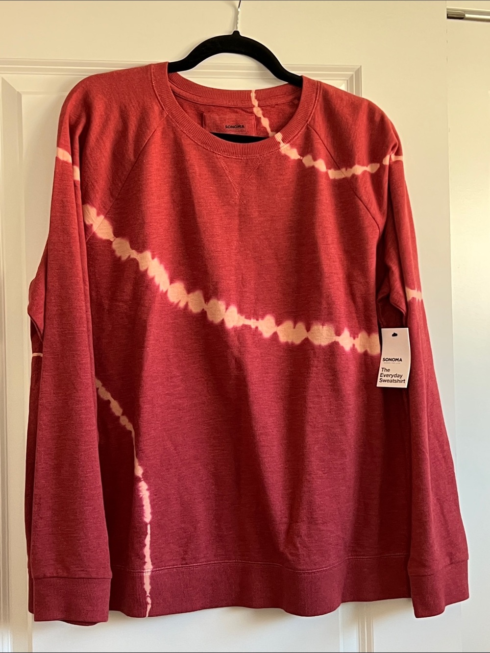 Red Tie-Dye Crewneck Sweatshirt